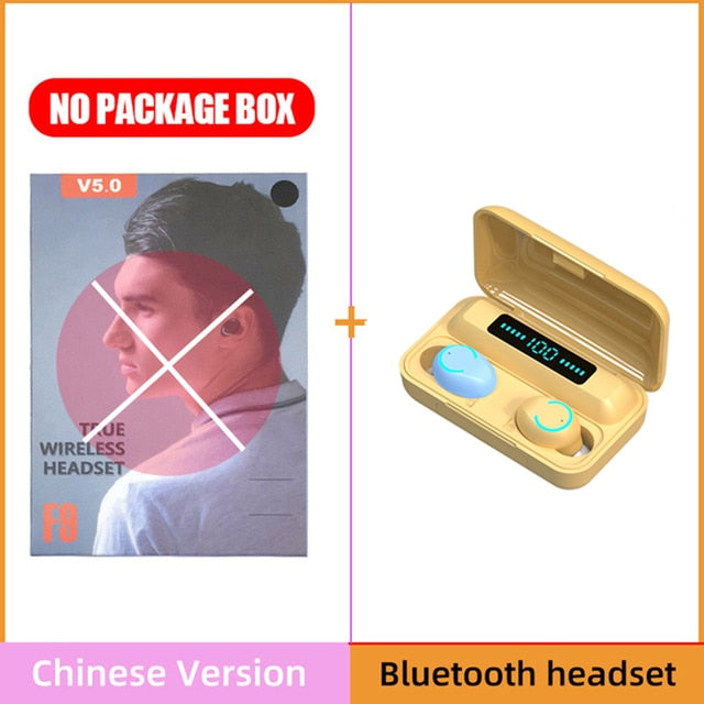 F9 TWS Bluetooth 5.0 Wireless Headphones 2200mAh Charging Box Smart Touch Control Sport Earphones Gaming Headset With Microphone - HealtfuLifestlye