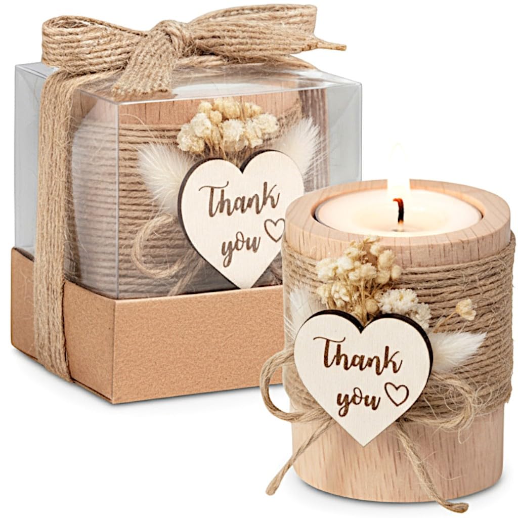 Candle Party Gifts Set 20 Pack Candle Holders for Guests Wedding, Baby Shower, Birthday, Thanksgiving, Adult Party Decorations