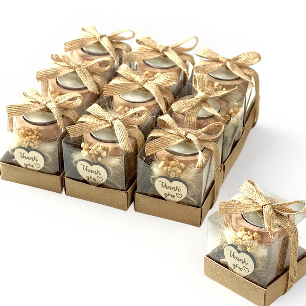 Candle Party Gifts Set 20 Pack Candle Holders for Guests Wedding, Baby Shower, Birthday, Thanksgiving, Adult Party Decorations