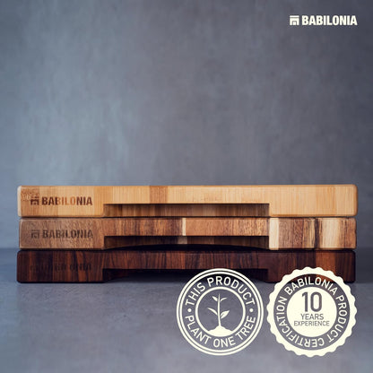 American Black Walnut Cutting Board - 15.7 x 10.2 Inch (ExtraThick 1.7") Hardwood Butcher Block, Charcuterie, Heavy Duty End Grain Wood Chopping Board with Juice Groove & Handle (Oil & Plate Included)