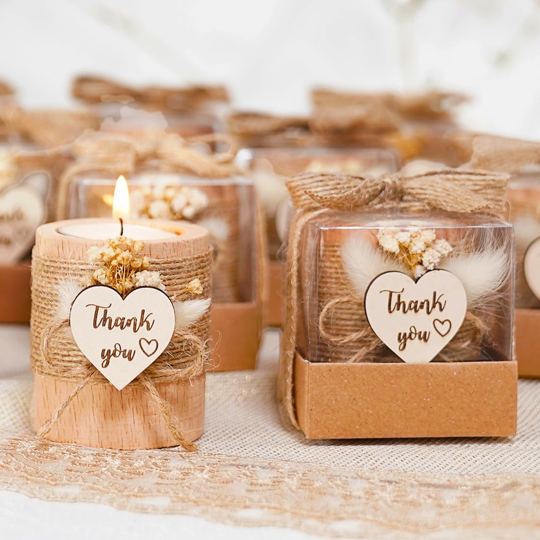 Candle Party Gifts Set 20 Pack Candle Holders for Guests Wedding, Baby Shower, Birthday, Thanksgiving, Adult Party Decorations