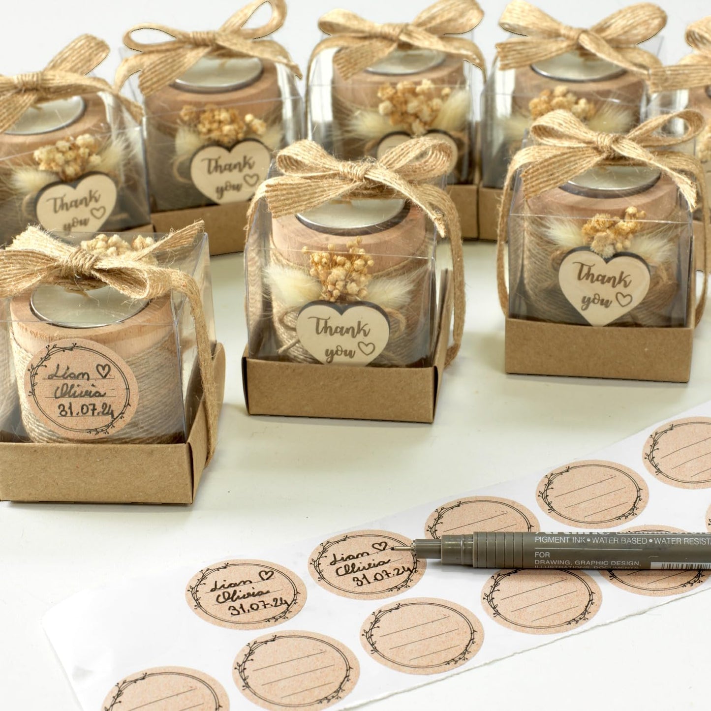 Candle Party Gifts Set 20 Pack Candle Holders for Guests Wedding, Baby Shower, Birthday, Thanksgiving, Adult Party Decorations
