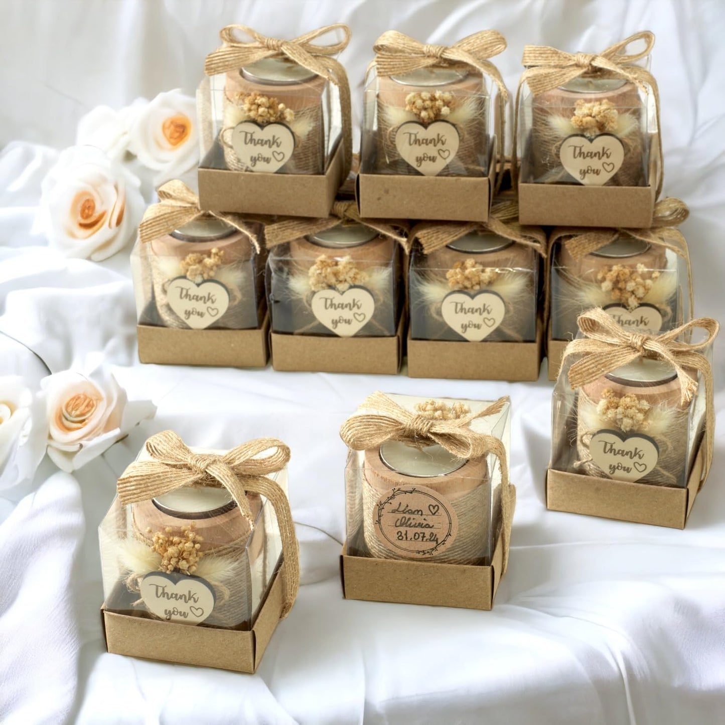 Candle Party Gifts Set 20 Pack Candle Holders for Guests Wedding, Baby Shower, Birthday, Thanksgiving, Adult Party Decorations
