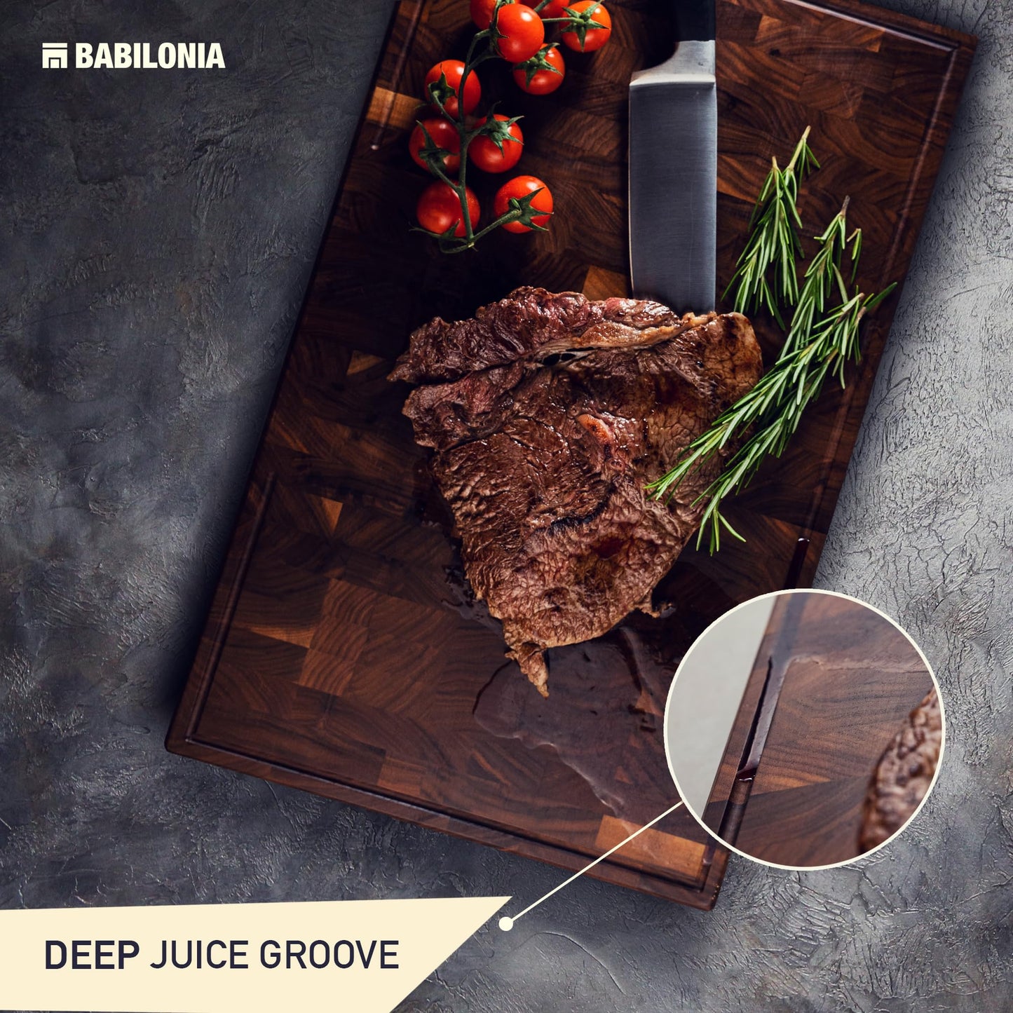 American Black Walnut Cutting Board - 15.7 x 10.2 Inch (ExtraThick 1.7") Hardwood Butcher Block, Charcuterie, Heavy Duty End Grain Wood Chopping Board with Juice Groove & Handle (Oil & Plate Included)
