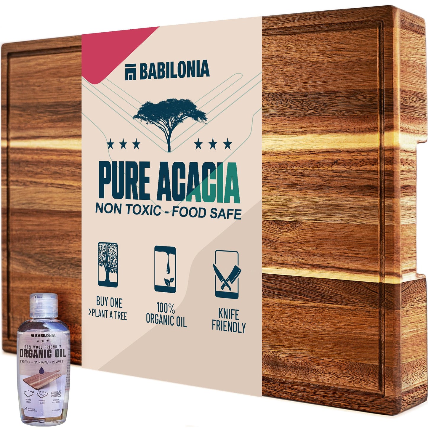 American Black Walnut Cutting Board - 15.7 x 10.2 Inch (ExtraThick 1.7") Hardwood Butcher Block, Charcuterie, Heavy Duty End Grain Wood Chopping Board with Juice Groove & Handle (Oil & Plate Included)