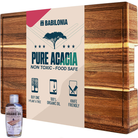 American Black Walnut Cutting Board - 15.7 x 10.2 Inch (ExtraThick 1.7") Hardwood Butcher Block, Charcuterie, Heavy Duty End Grain Wood Chopping Board with Juice Groove & Handle (Oil & Plate Included)