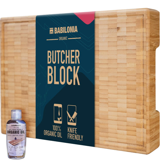 American Black Walnut Cutting Board - 15.7 x 10.2 Inch (ExtraThick 1.7") Hardwood Butcher Block, Charcuterie, Heavy Duty End Grain Wood Chopping Board with Juice Groove & Handle (Oil & Plate Included)