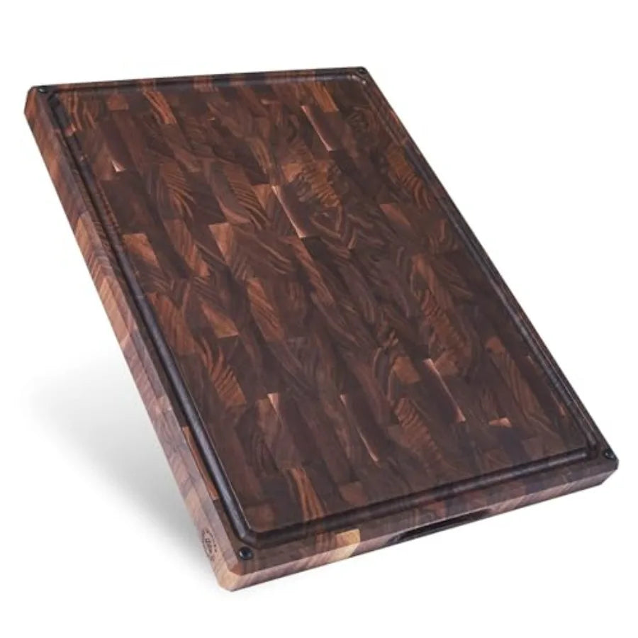 Walnut End Grain Cutting Board With Juice Groove