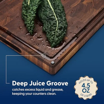 Walnut End Grain Cutting Board With Juice Groove