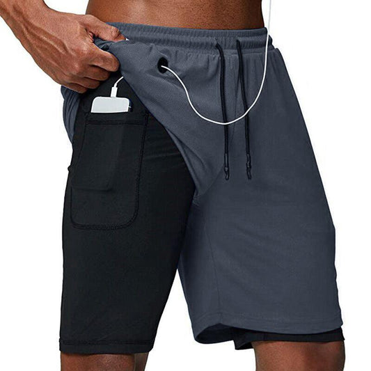 2022 Running Shorts Men Fitness Gym Training Sports Shorts Quick Dry Workout Gym Sport Jogging Double Deck Summer Men Shorts - HealtfuLifestlye