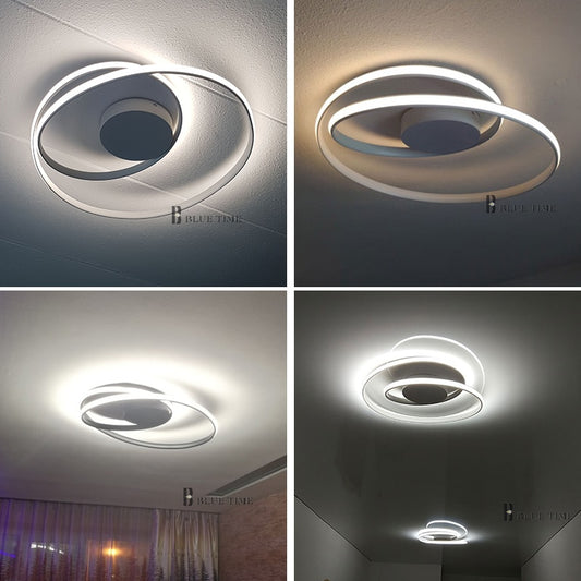 Hot Sale Modern LED Ceiling Lights For Living Room Bedroom Dining Room Luminaires White&amp;Black Ceiling Lamps Fixtures AC110V 220V - HealtfuLifestlye